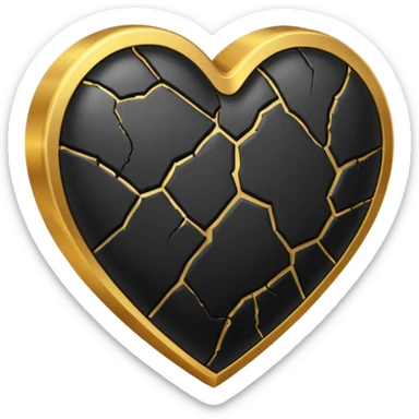 Make a black heart with cracks in it. Make the cracks filled with gold sticker