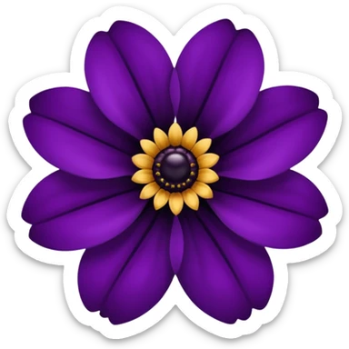 black flower emoji sticker