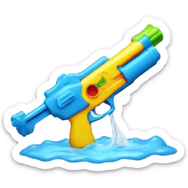 Water gun against face  sticker