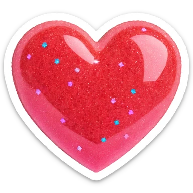 heart with chunky glitter sticker