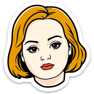 8k, 7000x7000px resolution, clean, smooth, thin lines, ultra detailed, hyperrealism, celebrity, best selling singer, Adele 2020. Glossy appearance, clean thin lines. sticker