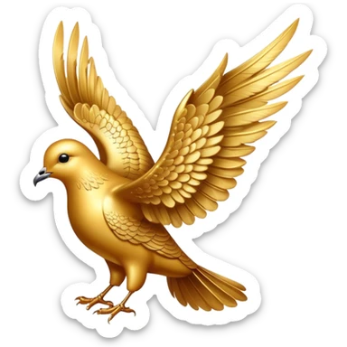majestic golden dove with gold shimmering wings sticker