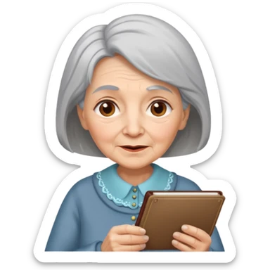 Old lady with my picture sticker