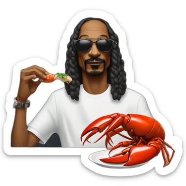 snoop dogg eating lobster sticker