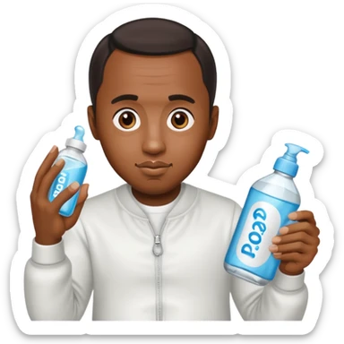 p diddy holding baby oil sticker