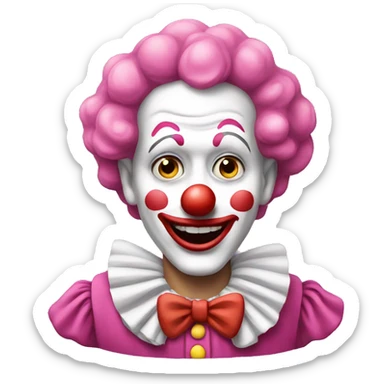 Pink clown sticker