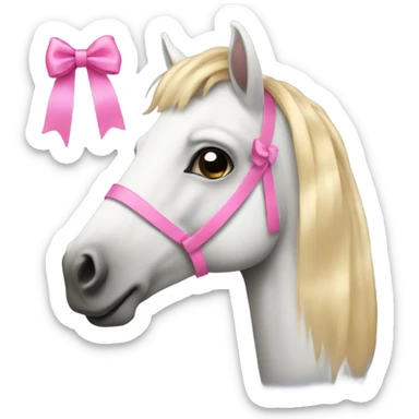 Horse with pink bow in hair sticker