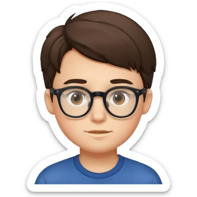 boy with glasses portrait sticker