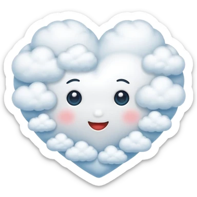 Cloudy heart sticker