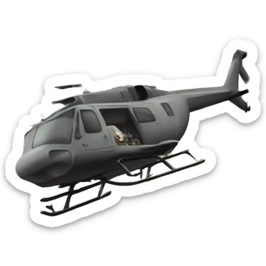helicopter flying over a destroyed city  sticker