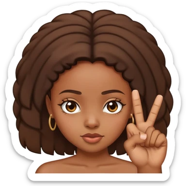 Black girl sticking up middle finger  sticker