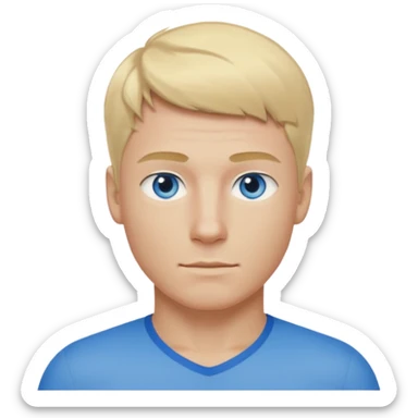 real human male short blond hair blue eyes 5ft 9 140lbs Italian sticker