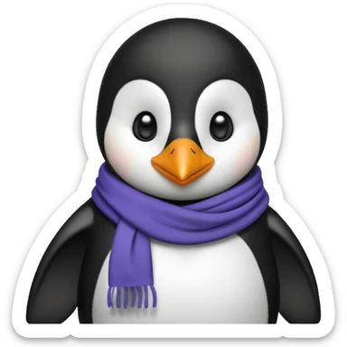 penguin with different scarf single-color  sticker