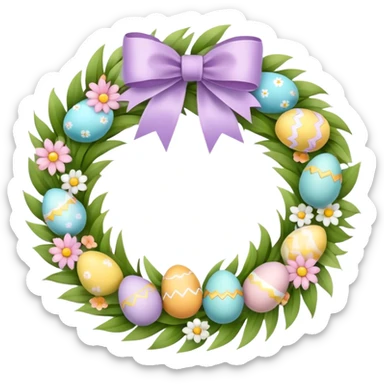 Pastel Easter wreath sticker