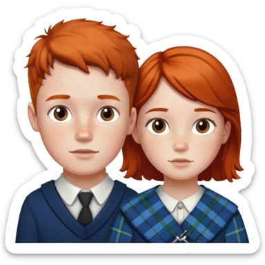 scottish boy and girl sticker