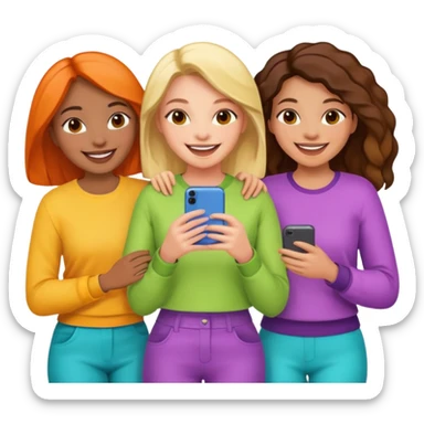 a group of friends who are female sticker