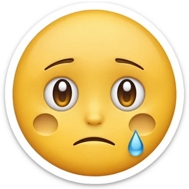 sorry emoji, sad face with a small tear sticker