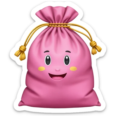 $100 AUD cash overflowing in a pink sack bag sticker