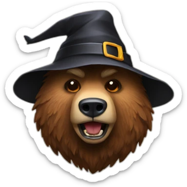 halloween with hat as a grizzly head sticker