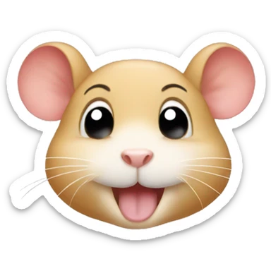 Happy gerbil filling his cheeks sticker