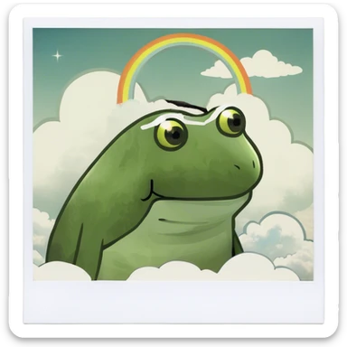 Polaroid of a halo in the clouds sticker