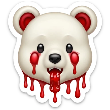 Gloomybear blood dripping from mouth sticker