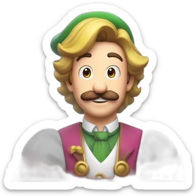 Luigi ce mari avec peach sticker