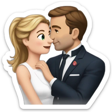 Macron qui fait un bisou à Brigitte sticker