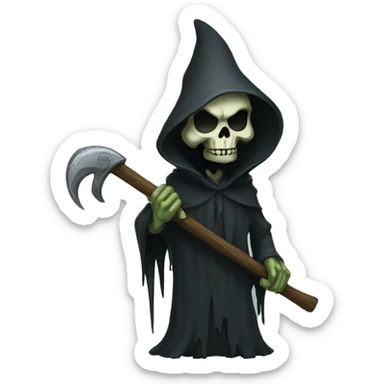 grungy grot grim reaper sticker