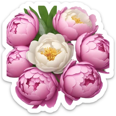 Peonies bouquet sticker