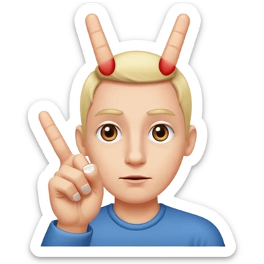 Rolling eyes with the middle finger up  sticker