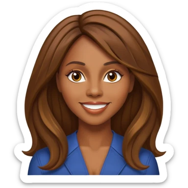 Deborah Cox with long brown hair sticker