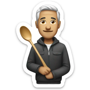 Man with spoon sticker