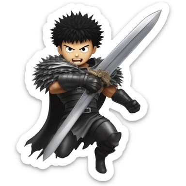 Guts from berserk jumping sticker