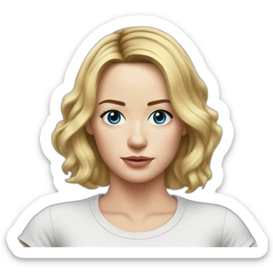 blonde Emily blunt serious wearing tee sticker