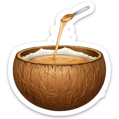 coconut bowl with brown water in jt sticker