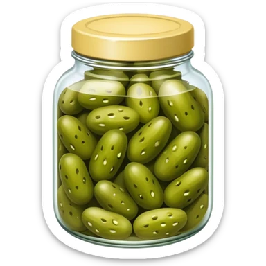 a jar of pickled gherkins sticker