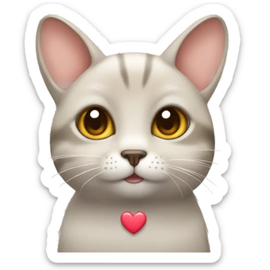 golden chinchilla cat with heart sticker
