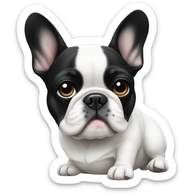 Black&white French bulldog sticker