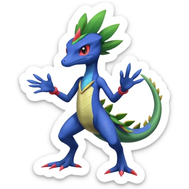 Axew-Sceptile-Inteleon-Greninja-fusion (full body) sticker