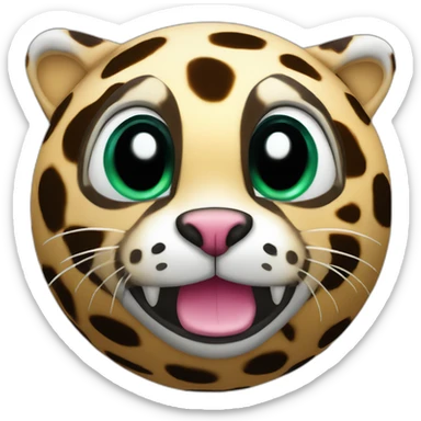 3d sphere with a cartoon creepy bedrock Ocelot skin texture with uttermost eyes sticker