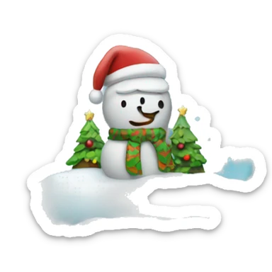 Christmas snowglobe sticker