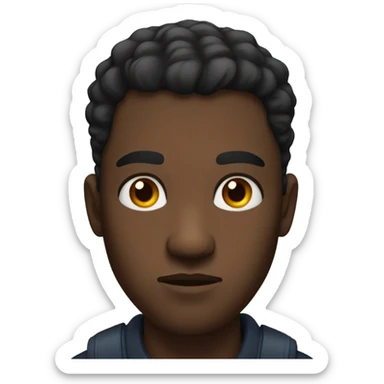 Black man staring fiercely sticker