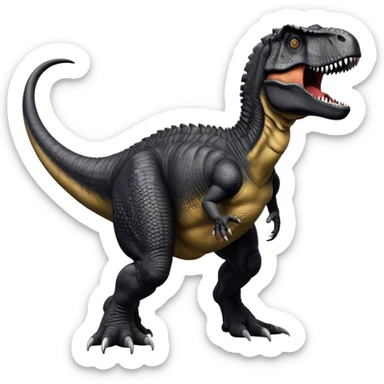 Black Tyrannosaurus rex dinosaur accurate  sticker