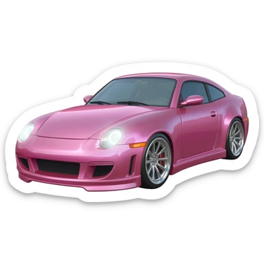 Fancy different shade of pink combined sport car sticker