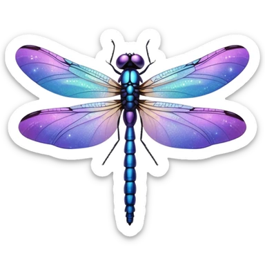 glitter purple dragonfly sticker