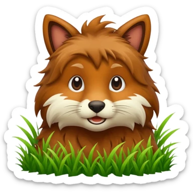 realistic animal in green grass sticker