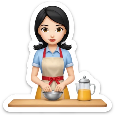 a pretty bratz barista. black hair sticker