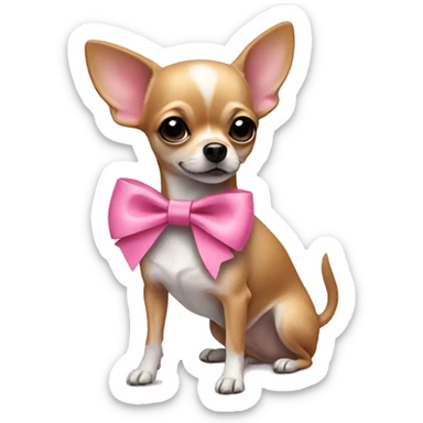 Chihuahua with pink bow sticker
