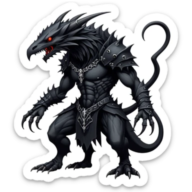 Gothic badass cool complex aesthetic-scenery-Fakémon-creature (full body) sticker